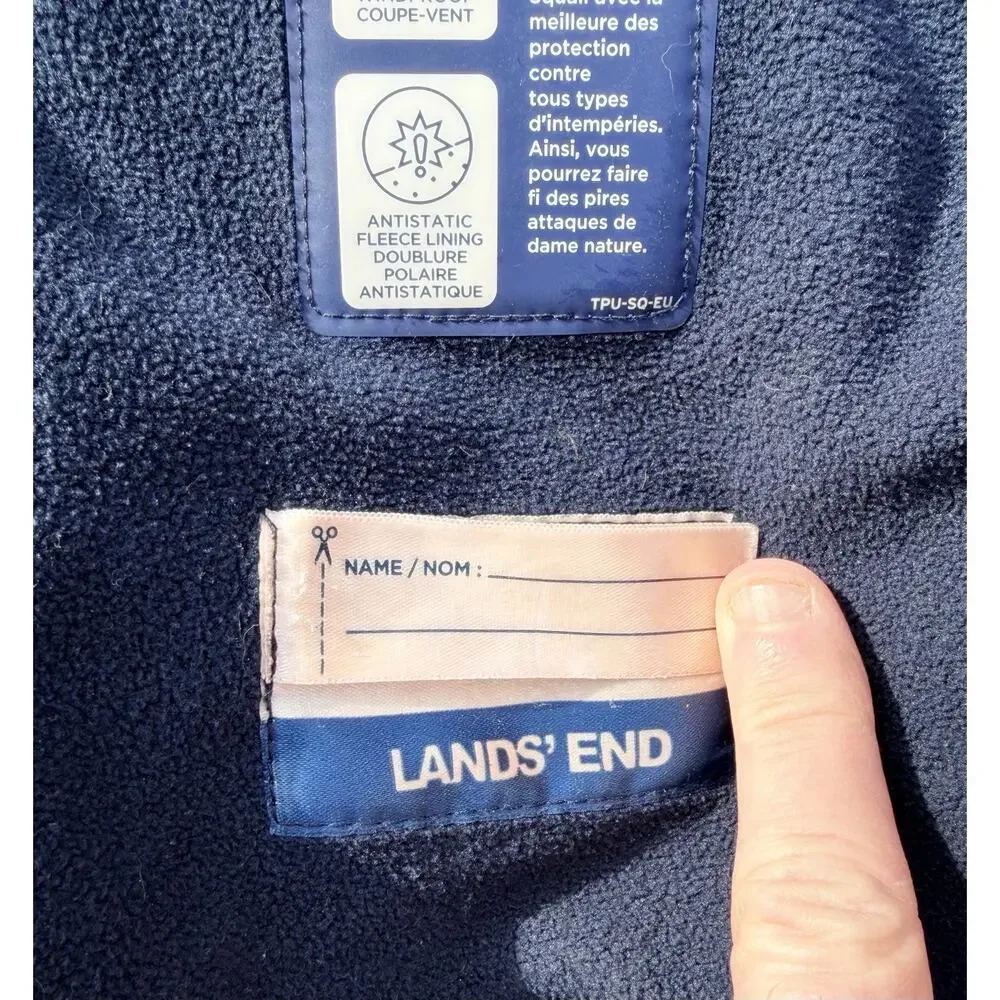 Lands' End Squall Jacket Youth Medium 10-12 Red Grow-A-Longs Hooded Ski‎ Winter